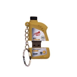 Llavero de goma 3D con pendrive 8GB Sky